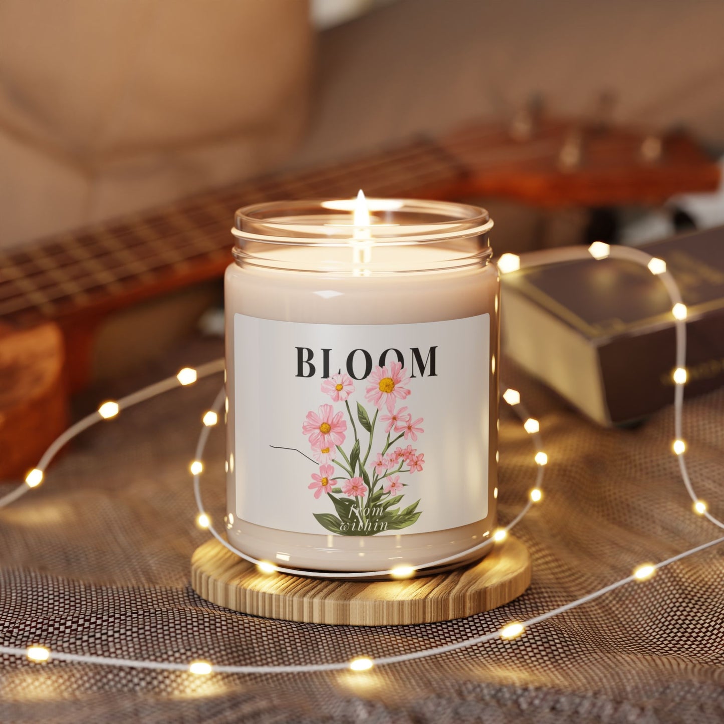 Bloom Scented Soy Candle - 9oz Floral Aroma for Relaxation & Self-Care
