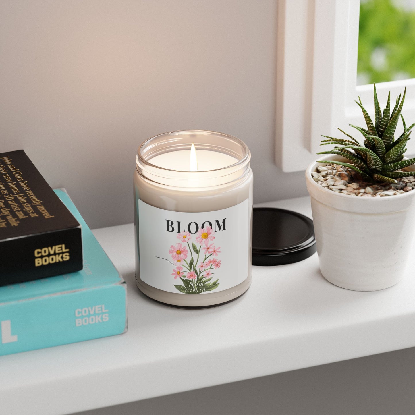 Bloom Scented Soy Candle - 9oz Floral Aroma for Relaxation & Self-Care