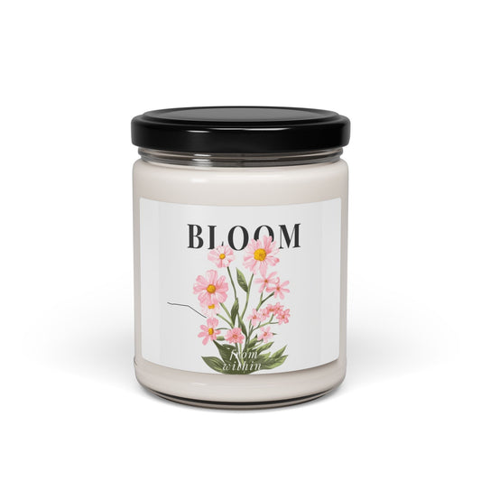 Bloom Scented Soy Candle - 9oz Floral Aroma for Relaxation & Self-Care